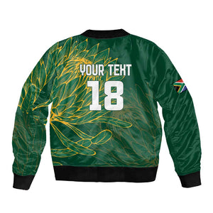Rugby South Africa Champion Custom Sleeve Zip Bomber Jacket Springboks Mascot - African Pride