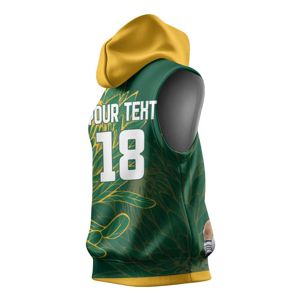 Rugby South Africa Champion Custom Sleeveless Hoodie Springboks Mascot - African Pride
