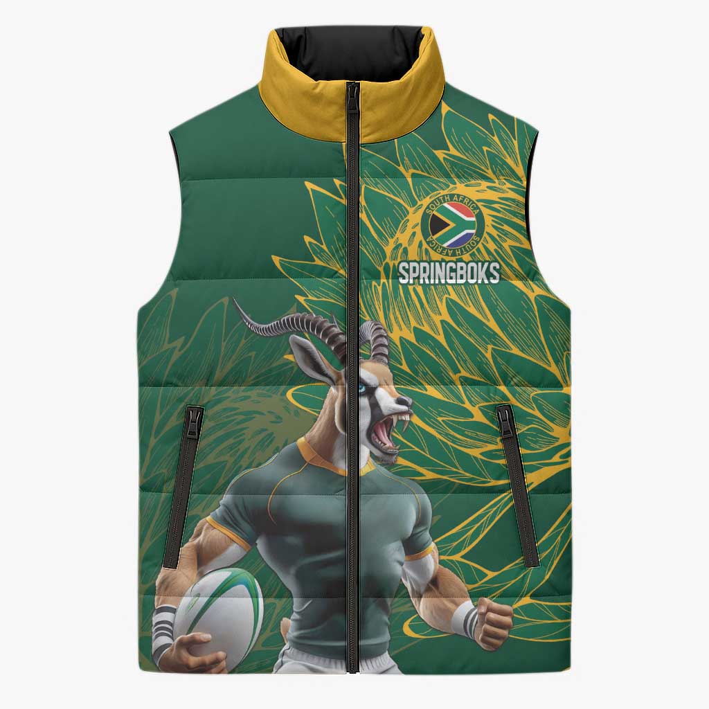 Rugby South Africa Champion Custom Sleeveless Puffer Jacket Springboks ...