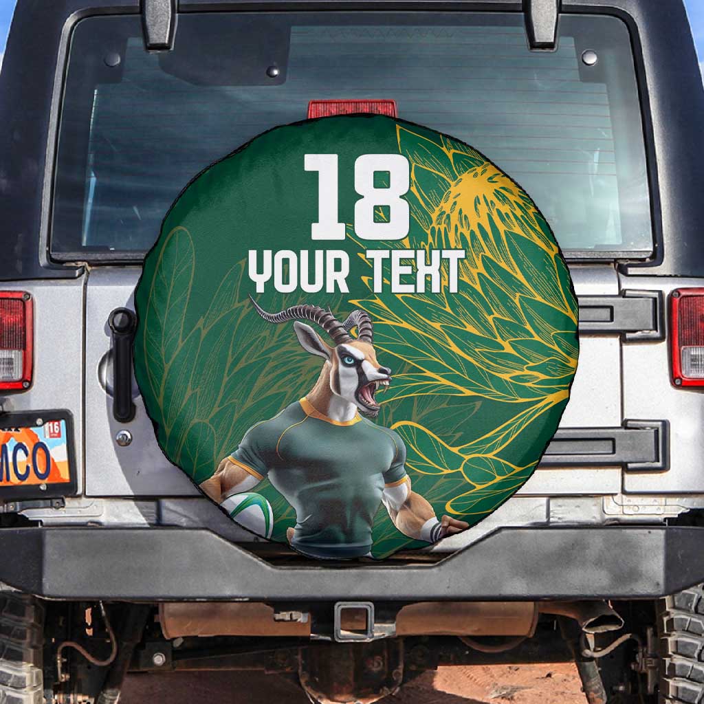 Rugby South Africa Champion Custom Spare Tire Cover Springboks Mascot - African Pride