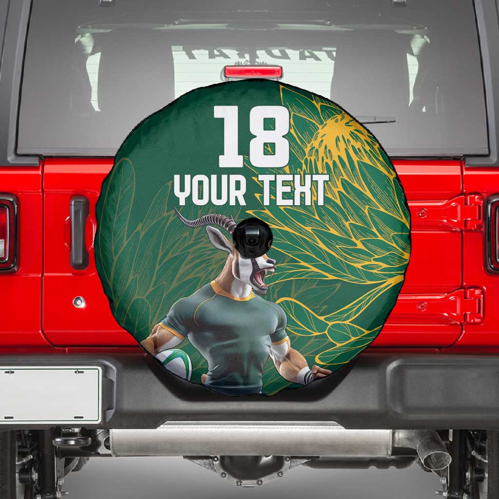 Rugby South Africa Champion Custom Spare Tire Cover Springboks Mascot - African Pride