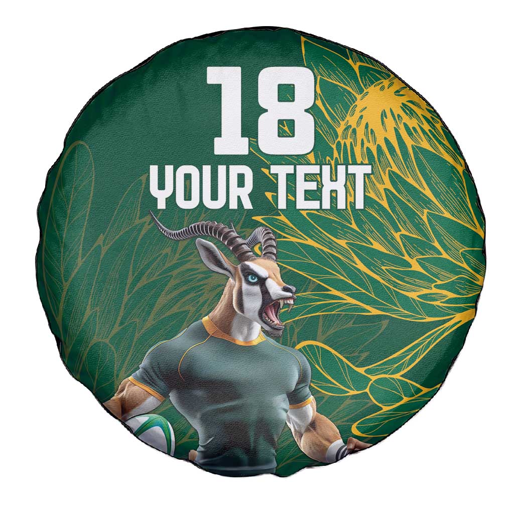 Rugby South Africa Champion Custom Spare Tire Cover Springboks Mascot - African Pride