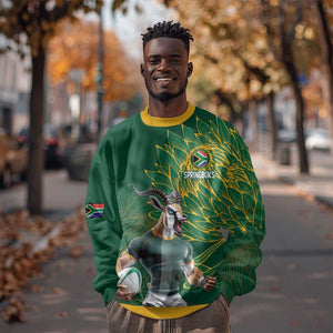 Rugby South Africa Champion Custom Sweatshirt Springboks Mascot - African Pride