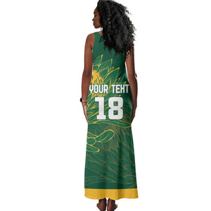Rugby South Africa Champion Custom Tank Maxi Dress Springboks Mascot - African Pride