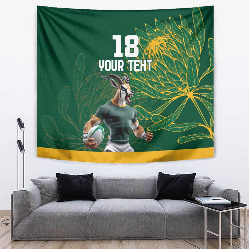 Rugby South Africa Champion Custom Tapestry Springboks Mascot - African Pride