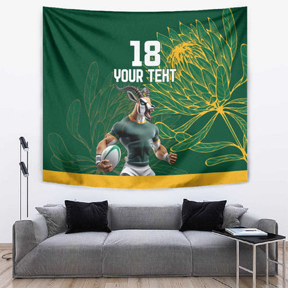 Rugby South Africa Champion Custom Tapestry Springboks Mascot - African Pride