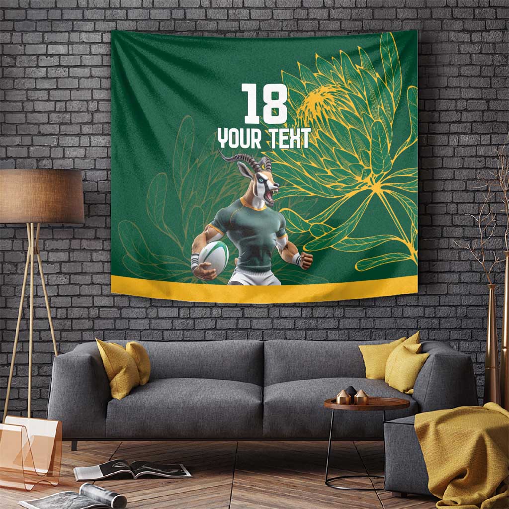 Rugby South Africa Champion Custom Tapestry Springboks Mascot - African Pride