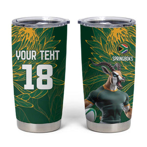 Rugby South Africa Champion Custom Tumbler Cup Springboks Mascot - African Pride