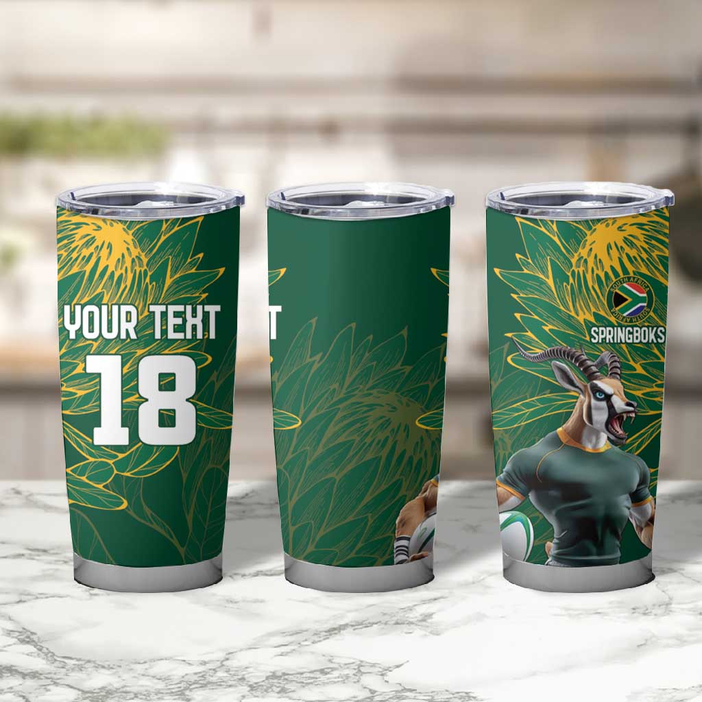 Rugby South Africa Champion Custom Tumbler Cup Springboks Mascot - African Pride