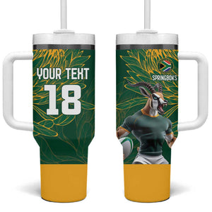 Rugby South Africa Champion Custom Tumbler With Handle Springboks Mascot - African Pride