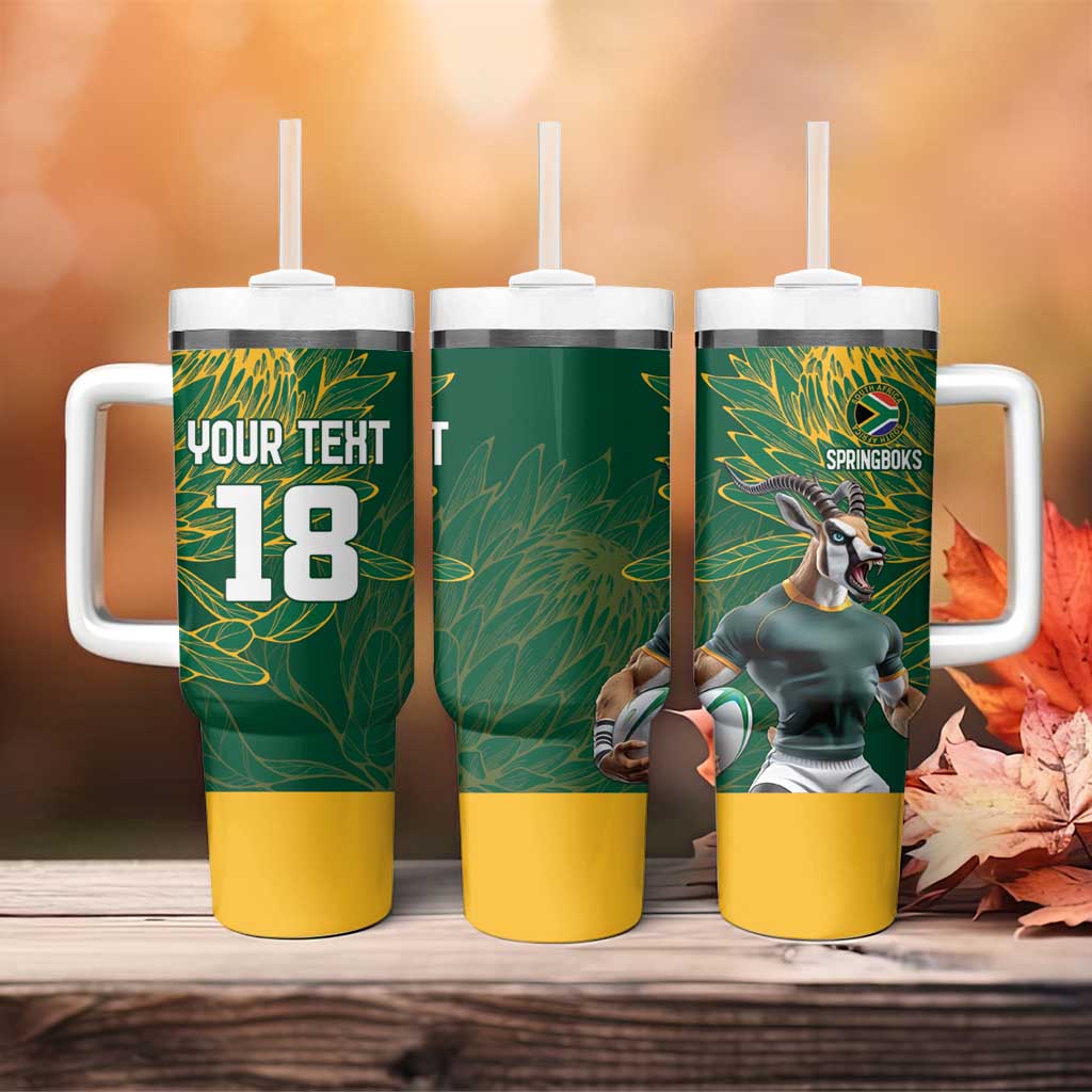 Rugby South Africa Champion Custom Tumbler With Handle Springboks Mascot - African Pride