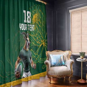 Rugby South Africa Champion Custom Window Curtain Springboks Mascot - African Pride