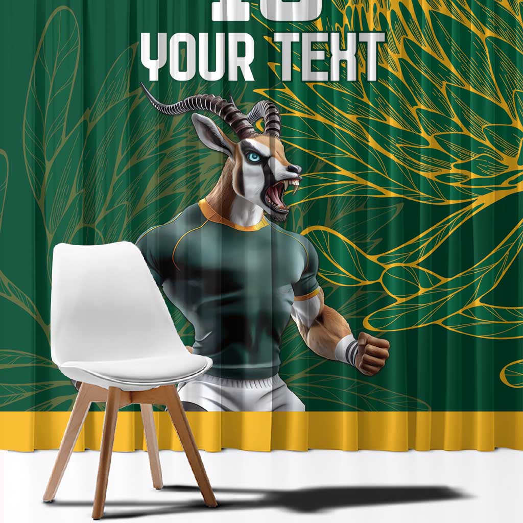 Rugby South Africa Champion Custom Window Curtain Springboks Mascot - African Pride