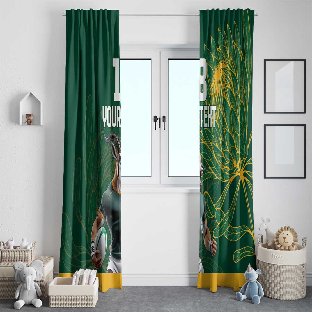 Rugby South Africa Champion Custom Window Curtain Springboks Mascot - African Pride