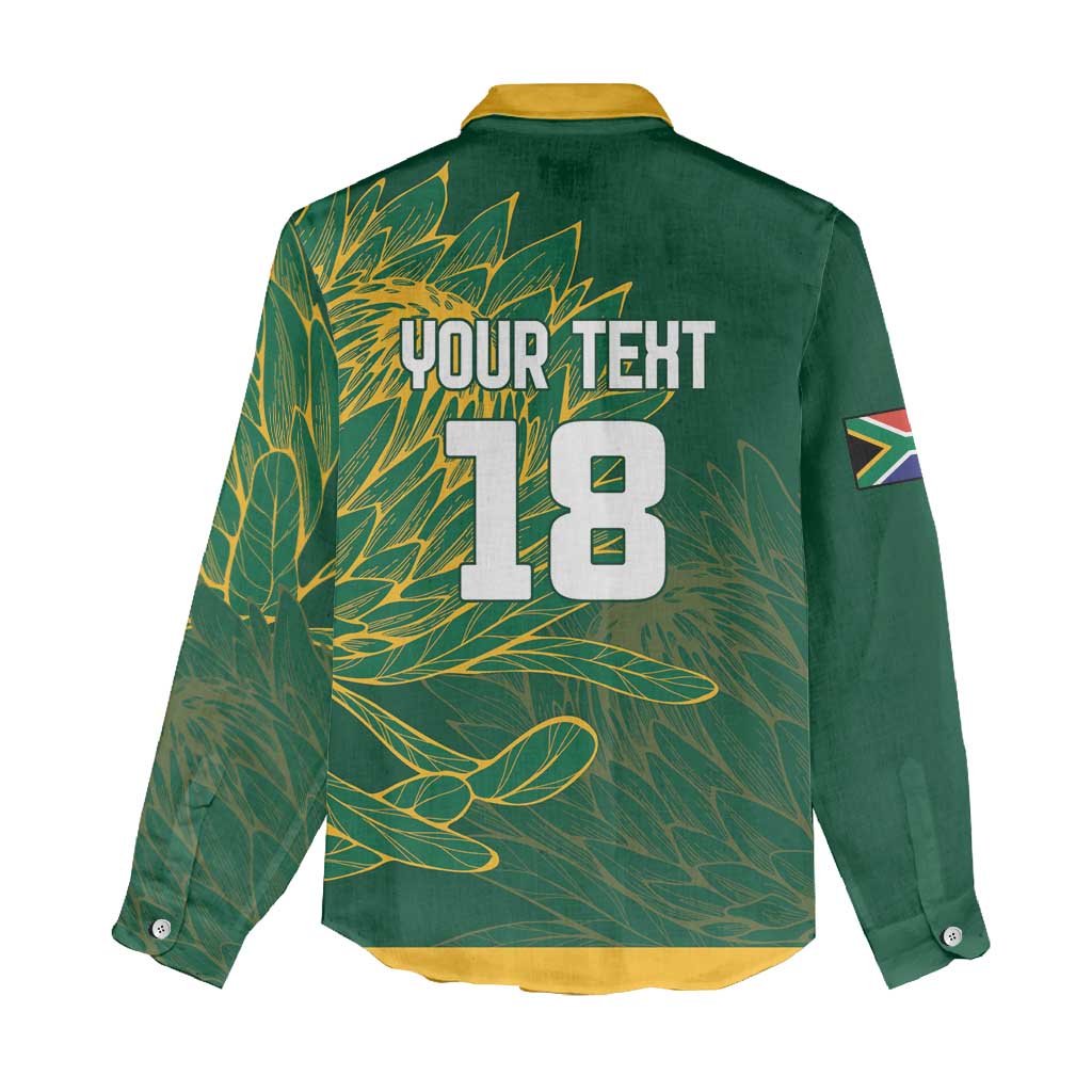 Rugby South Africa Champion Custom Women Casual Shirt Springboks Mascot - African Pride