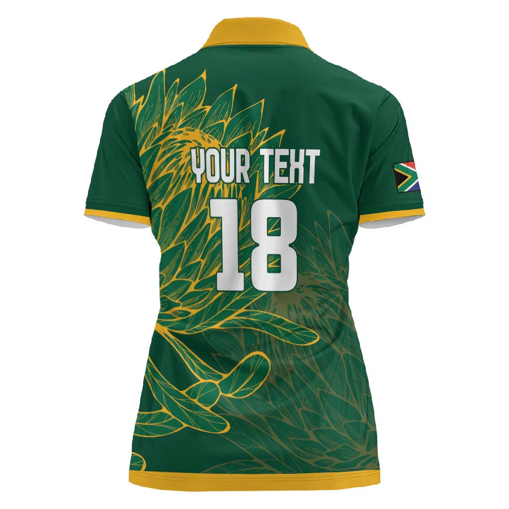 Rugby South Africa Champion Custom Women Polo Shirt Springboks Mascot - African Pride