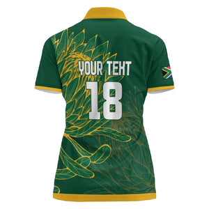 Rugby South Africa Champion Custom Women Polo Shirt Springboks Mascot - African Pride