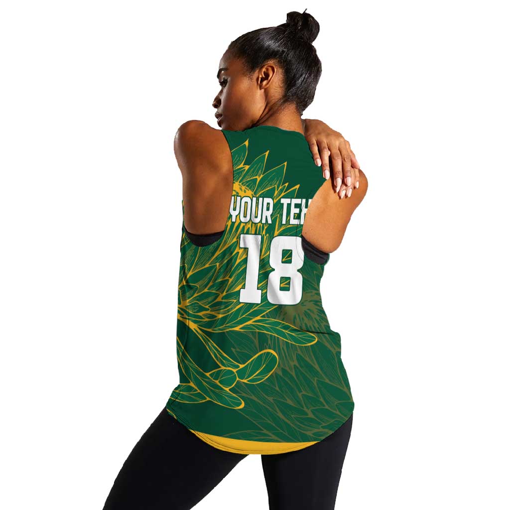 Rugby South Africa Champion Custom Women Racerback Tank Springboks Mascot - African Pride