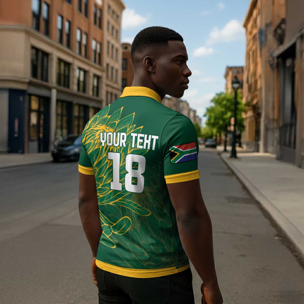 Rugby South Africa Champion Custom Zipper Polo Shirt Springboks Mascot