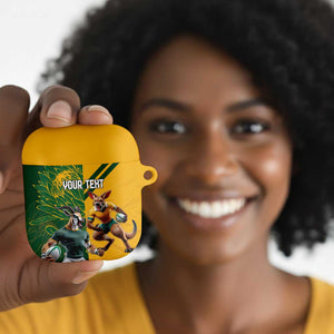 South Africa Australia Rugby Champion Personalized AirPods Case Springboks Wallabies Mascot