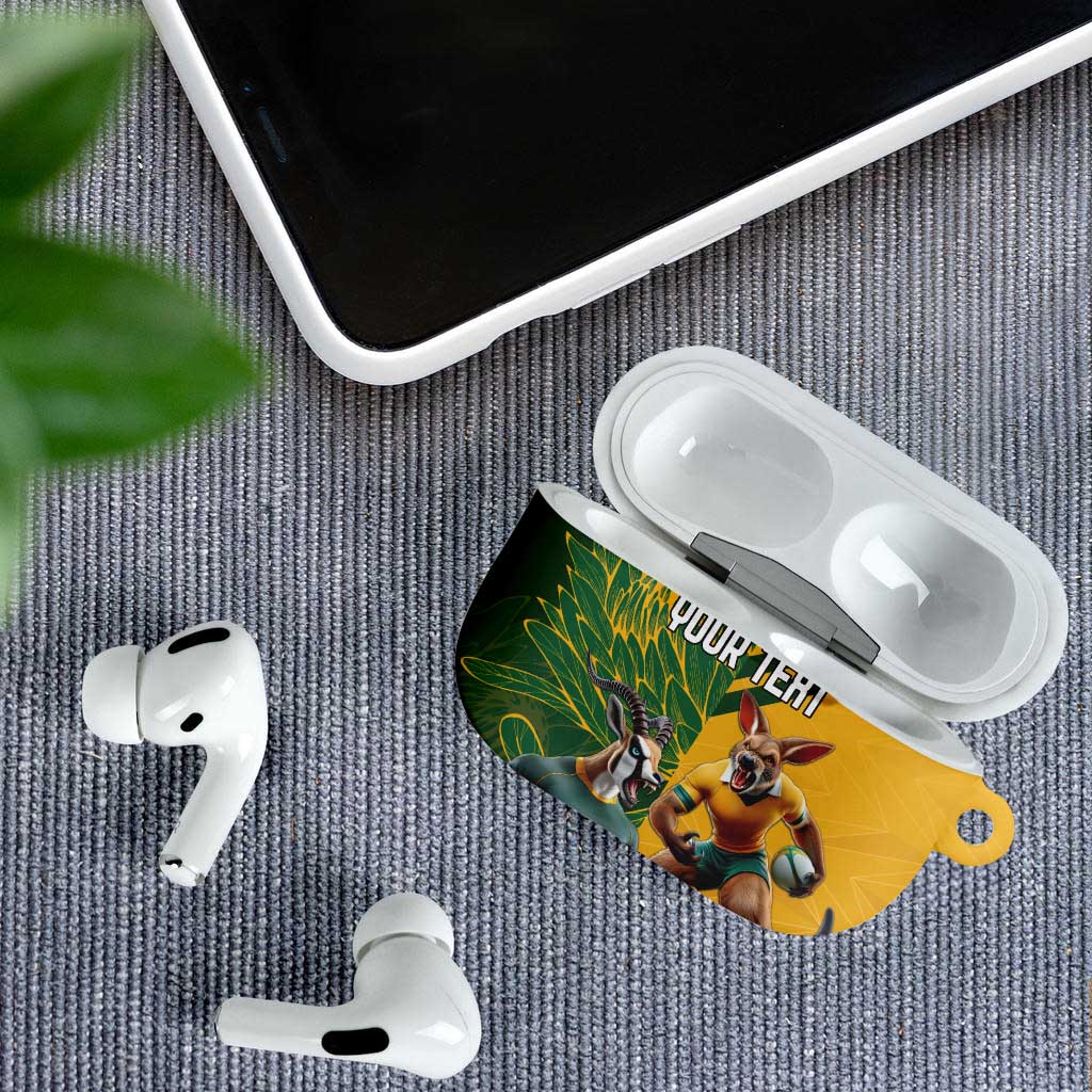 South Africa Australia Rugby Champion Personalized AirPods Case Springboks Wallabies Mascot