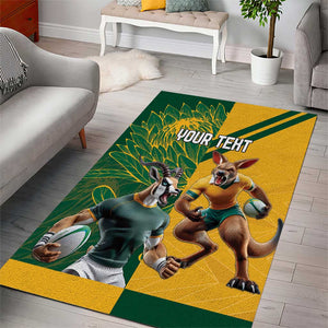 South Africa Australia Rugby Champion Personalized Area Rug Springboks Wallabies Mascot - African Pride
