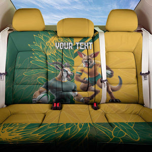 South Africa Australia Rugby Champion Personalized Back Car Seat Cover Springboks Wallabies Mascot - African Pride