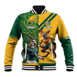 South Africa Australia Rugby Champion Personalized Baseball Jacket Springboks Wallabies Mascot - African Pride