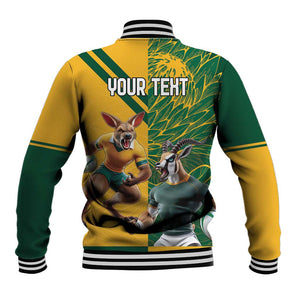 South Africa Australia Rugby Champion Personalized Baseball Jacket Springboks Wallabies Mascot - African Pride