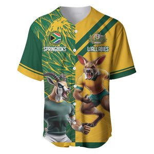 South Africa Australia Rugby Champion Personalized Baseball Jersey Springboks Wallabies Mascot - African Pride