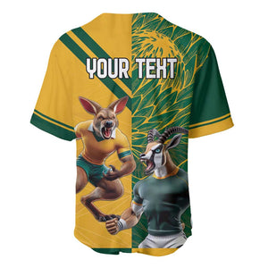 South Africa Australia Rugby Champion Personalized Baseball Jersey Springboks Wallabies Mascot - African Pride