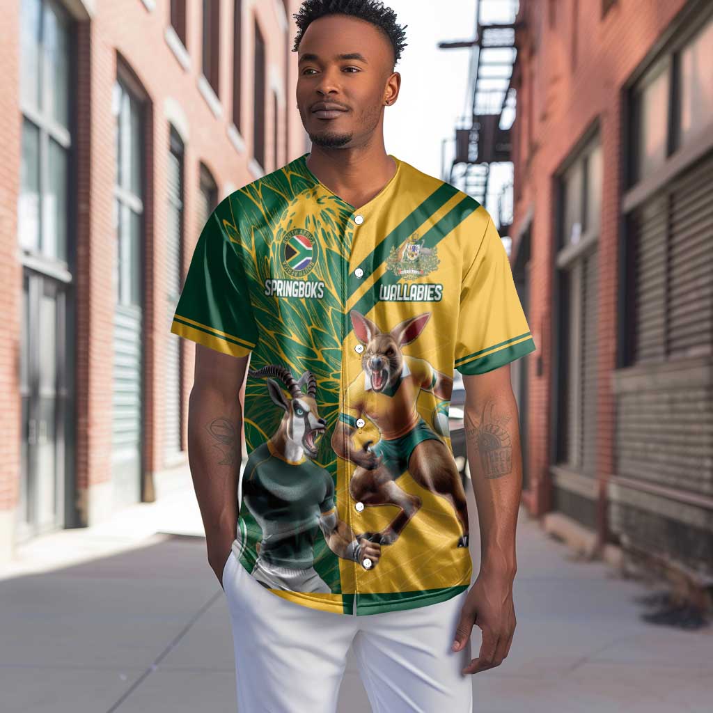 South Africa Australia Rugby Champion Personalized Baseball Jersey Springboks Wallabies Mascot - African Pride