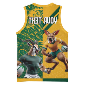 South Africa Australia Rugby Champion Personalized Basketball Jersey Springboks Wallabies Mascot - African Pride