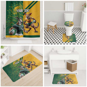South Africa Australia Rugby Champion Personalized Bathroom Set Springboks Wallabies Mascot
