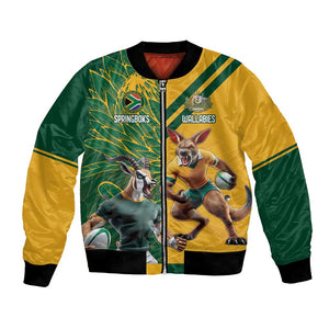 South Africa Australia Rugby Champion Personalized Bomber Jacket Springboks Wallabies Mascot - African Pride