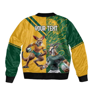 South Africa Australia Rugby Champion Personalized Bomber Jacket Springboks Wallabies Mascot - African Pride