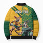 South Africa Australia Rugby Champion Personalized Bomber Puffer Jacket Springboks Wallabies Mascot