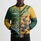 South Africa Australia Rugby Champion Personalized Bomber Puffer Jacket Springboks Wallabies Mascot