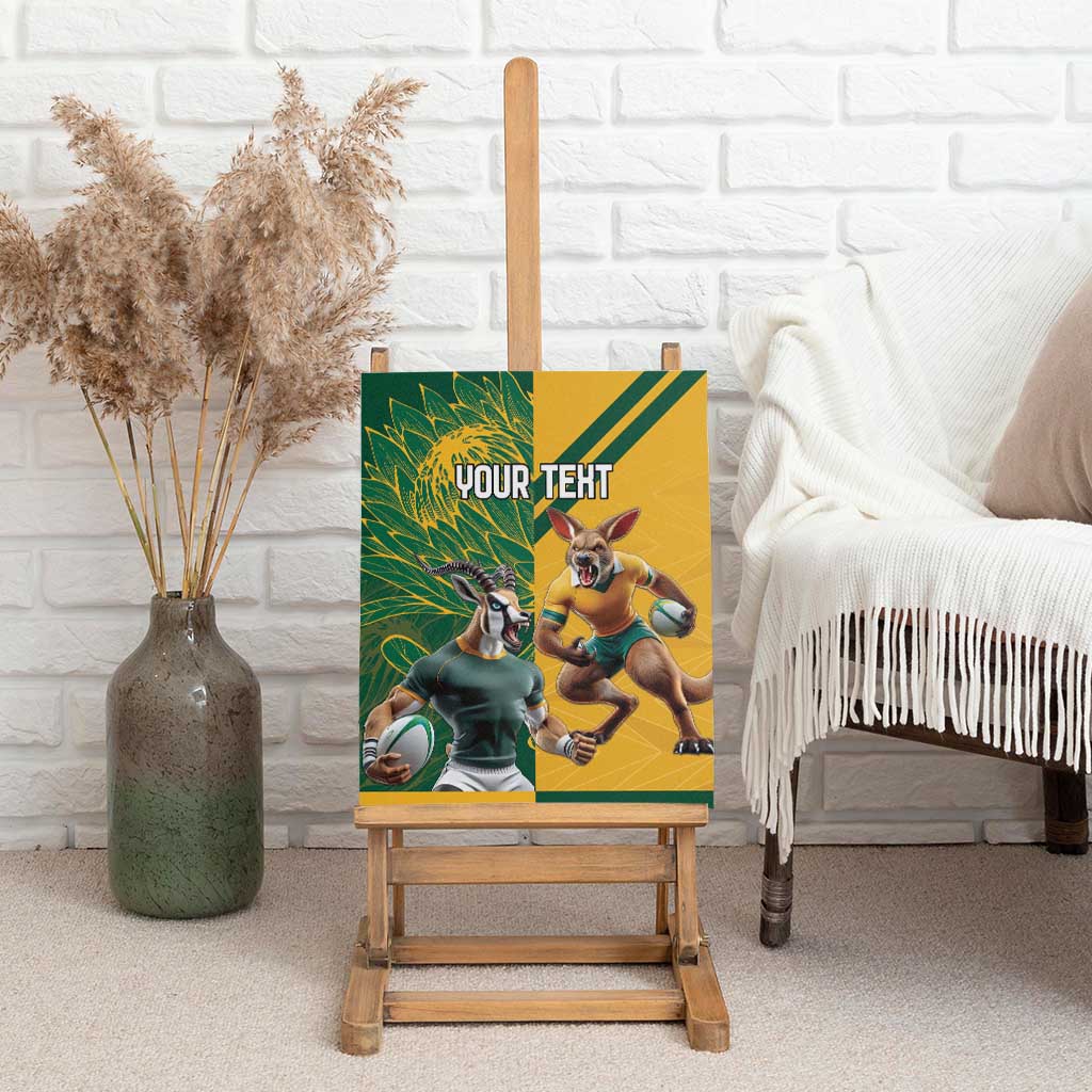 South Africa Australia Rugby Champion Personalized Canvas Wall Art Springboks Wallabies Mascot - African Pride