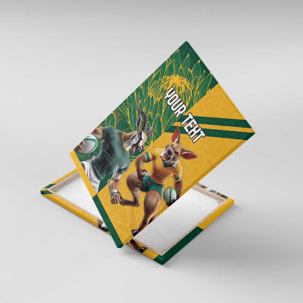South Africa Australia Rugby Champion Personalized Canvas Wall Art Springboks Wallabies Mascot - African Pride