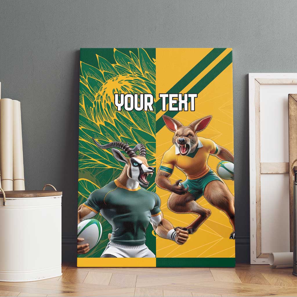South Africa Australia Rugby Champion Personalized Canvas Wall Art Springboks Wallabies Mascot - African Pride