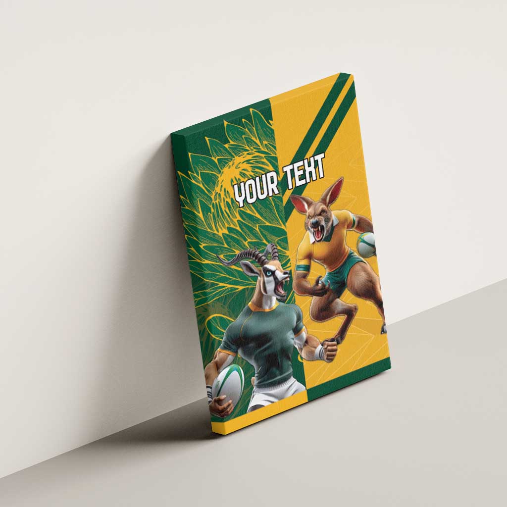 South Africa Australia Rugby Champion Personalized Canvas Wall Art Springboks Wallabies Mascot - African Pride