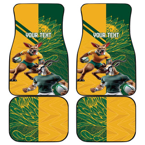 South Africa Australia Rugby Champion Personalized Car Mats Springboks Wallabies Mascot - African Pride