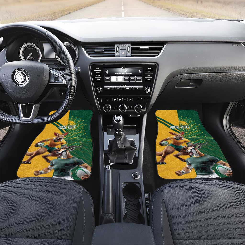 South Africa Australia Rugby Champion Personalized Car Mats Springboks Wallabies Mascot - African Pride