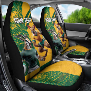 South Africa Australia Rugby Champion Personalized Car Seat Cover Springboks Wallabies Mascot - African Pride