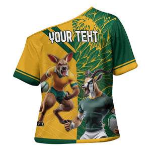 South Africa Australia Rugby Champion Personalized Cross Shoulder Shirt Springboks Wallabies Mascot