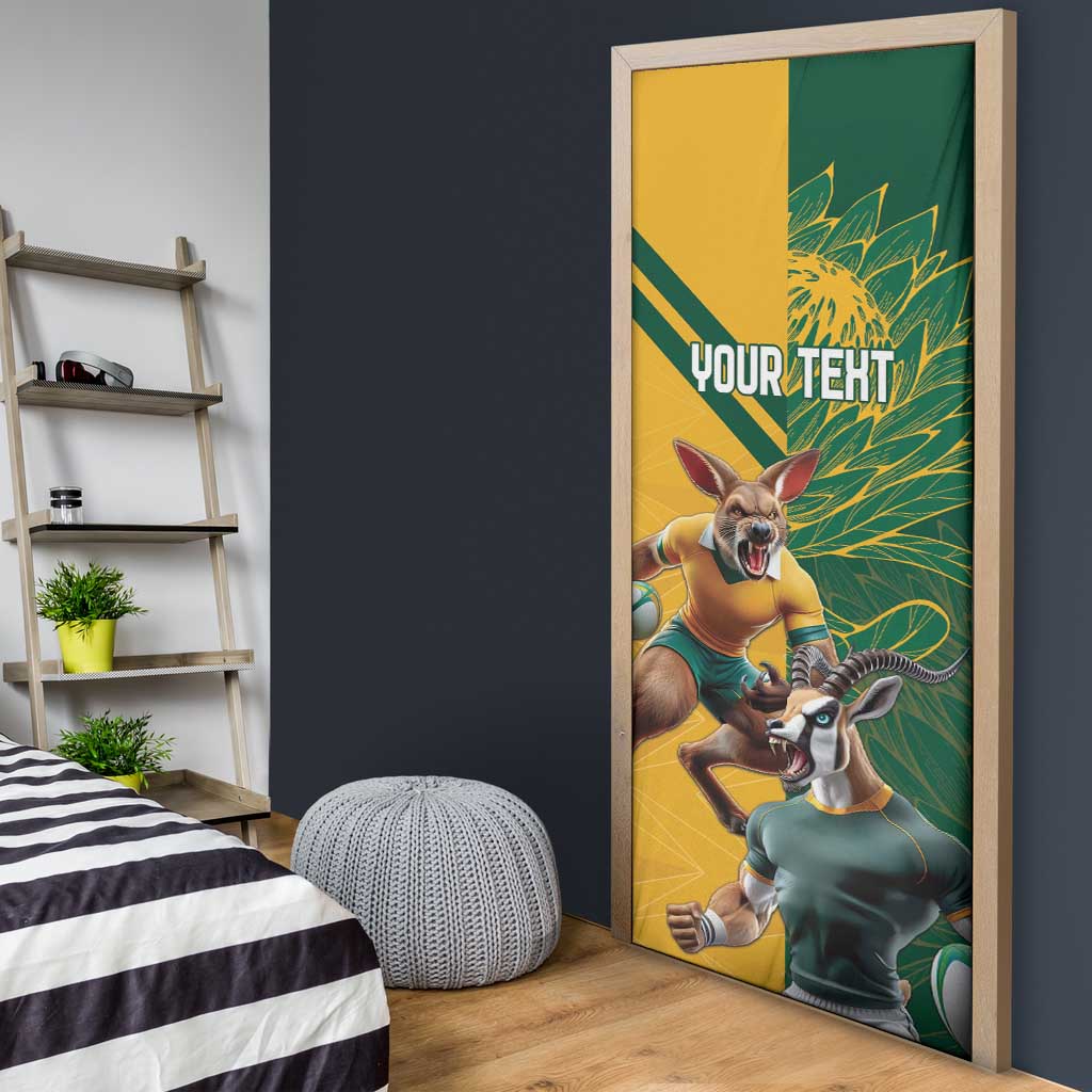South Africa Australia Rugby Champion Personalized Door Cover Springboks Wallabies Mascot