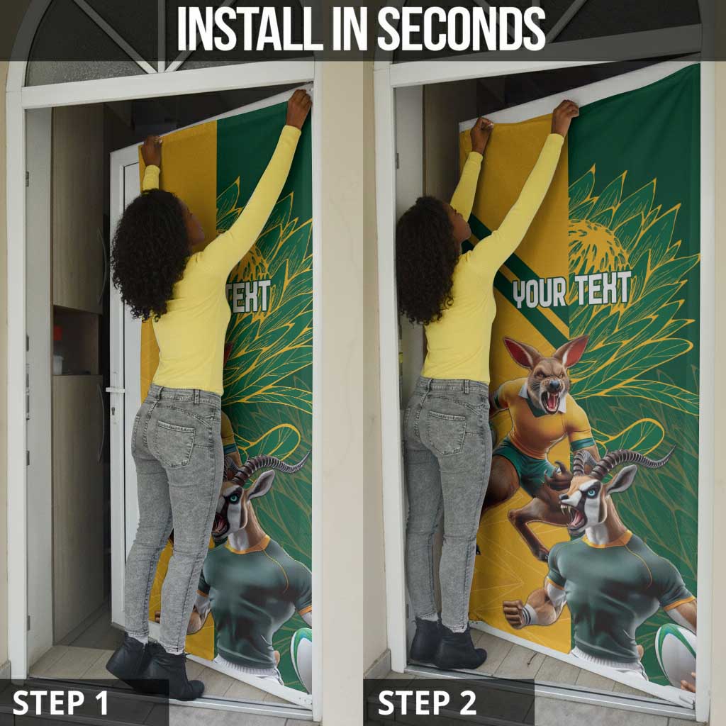 South Africa Australia Rugby Champion Personalized Door Cover Springboks Wallabies Mascot
