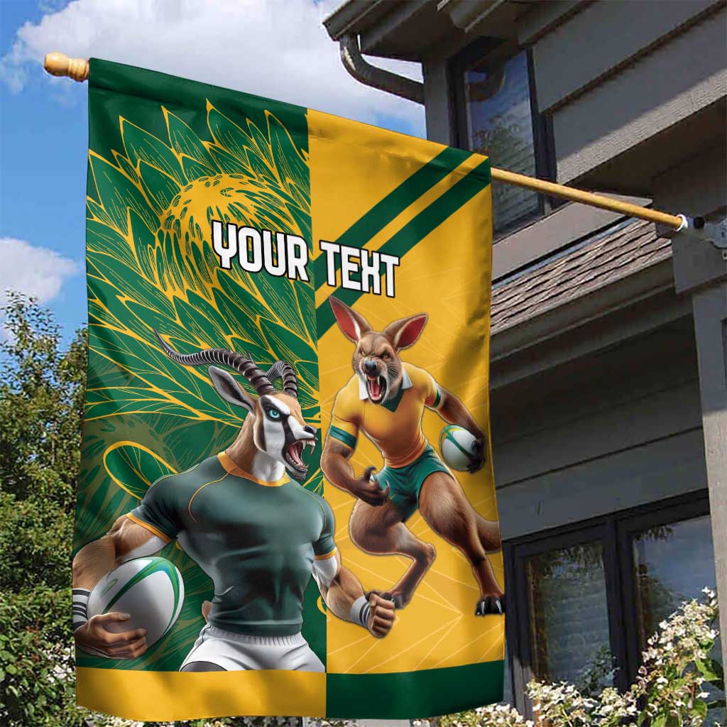 South Africa Australia Rugby Champion Personalized Garden Flag Springboks Wallabies Mascot - African Pride