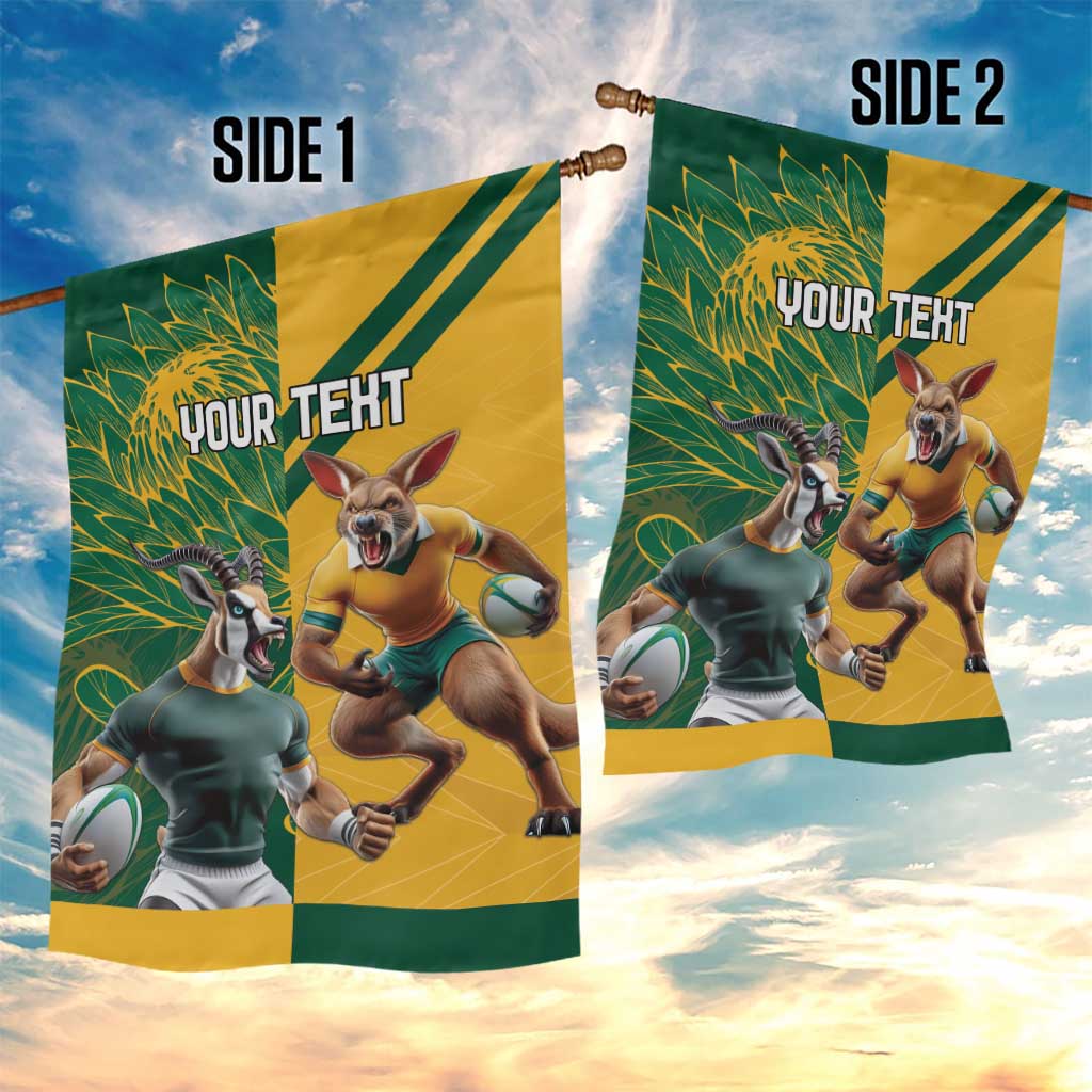 South Africa Australia Rugby Champion Personalized Garden Flag Springboks Wallabies Mascot - African Pride